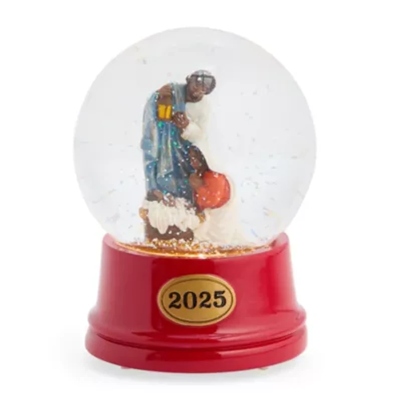North Pole Trading Co. Nativity African American Christmas Snow Globe