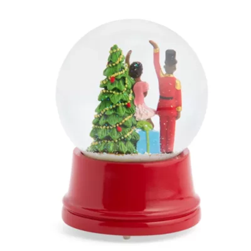 North Pole Trading Co. Ballerina And Nutcracker African American Christmas Snow Globe