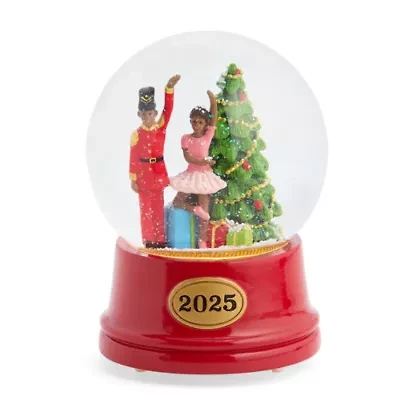 North Pole Trading Co. Ballerina And Nutcracker African American Christmas Snow Globe