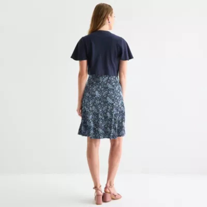 Perceptions Womens Floral Jacket Dress