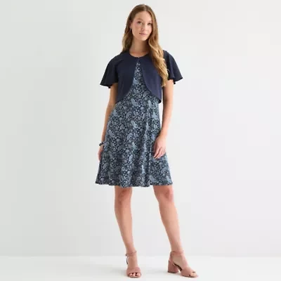 Perceptions Womens Floral Jacket Dress