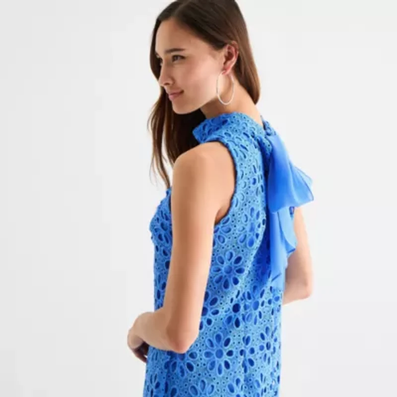 Robbie Bee Womens Sleeveless Shift Dress