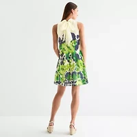 Robbie Bee Womens Sleeveless Floral Swing Dresses