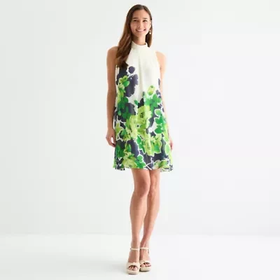 Robbie Bee Womens Sleeveless Floral Swing Dresses
