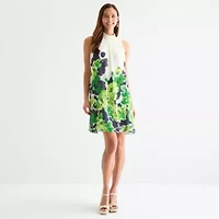 Robbie Bee Womens Sleeveless Floral Swing Dresses