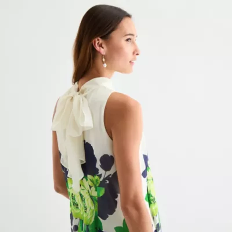 Robbie Bee Womens Sleeveless Floral Swing Dresses