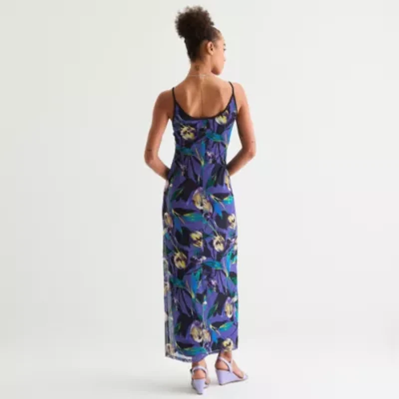 Connected Apparel Womens Sleeveless Floral Maxi Dress