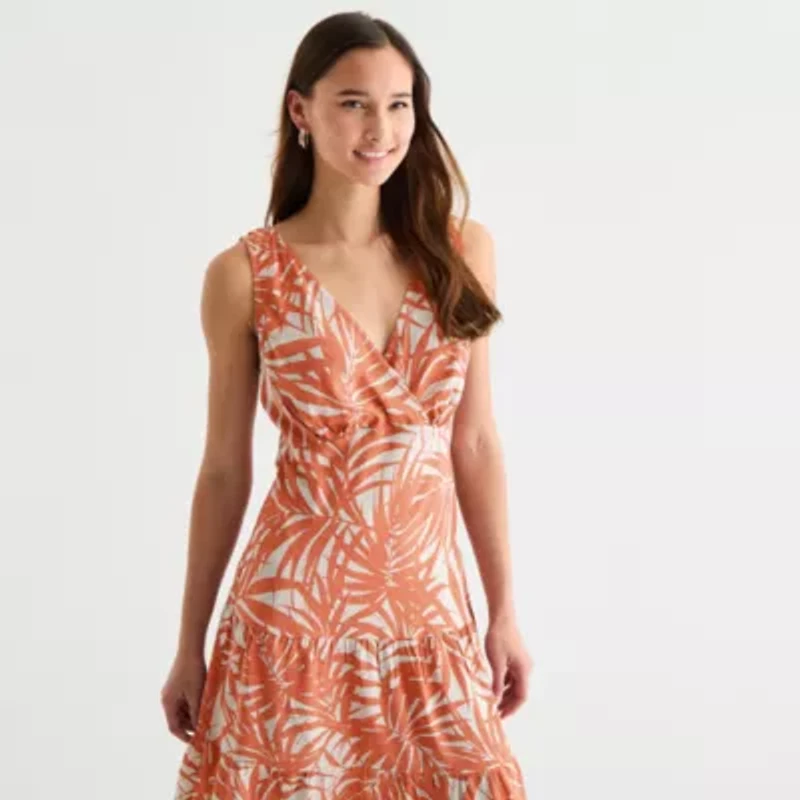 Connected Apparel Womens Sleeveless Fit + Flare Dress