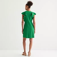 52seven Womens Short Sleeve Shift Dress