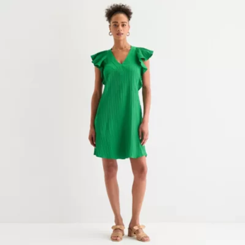 52seven Womens Short Sleeve Shift Dress