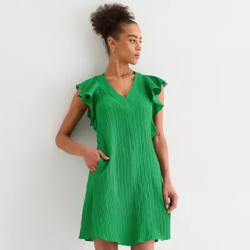 52seven Womens Short Sleeve Shift Dress