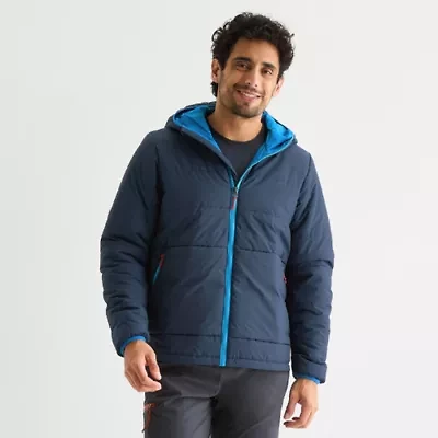 Sierra Pacific Mens Hooded Water Resistant Midweight Puffer Jacket