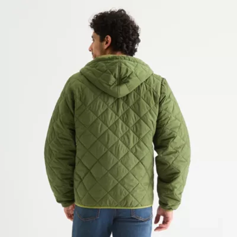 Sierra Pacific Mens Hooded Water Resistant Midweight Quilted Jacket