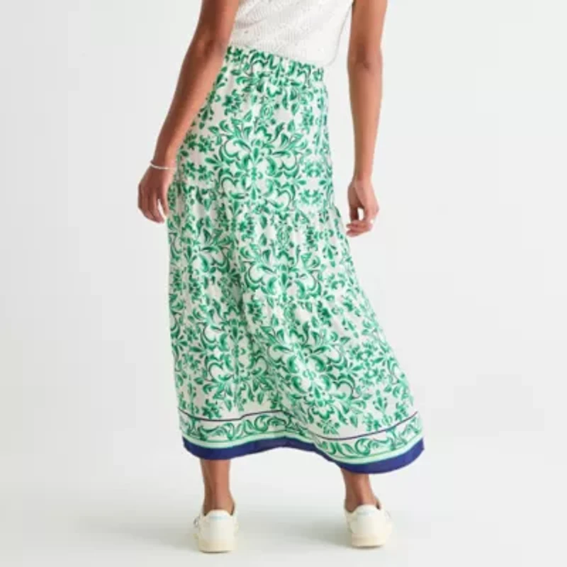 by&by Womens Mid Rise Maxi Skirt