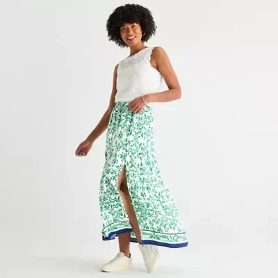 by&by Womens Mid Rise Maxi Skirt