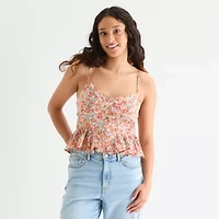 Arizona Womens Juniors Sweetheart Neck Sleeveless Tank Top