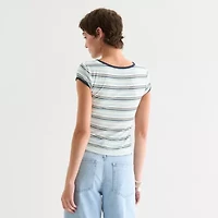 Arizona Womens Round Neck Short Sleeve Juniors T-Shirt