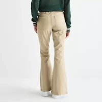 Arizona Womens Flare Low Rise Slim Fit Juniors Flat Front Pant