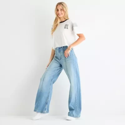 Arizona Juniors Womens Highest Rise Wide Leg Jean