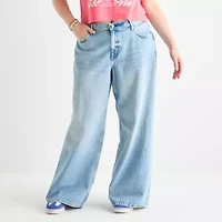 Arizona Womens Juniors Plus Low Rise Baggy Fit Jean