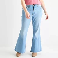 Arizona - Juniors Plus Womens Low Rise Flare Leg Jean