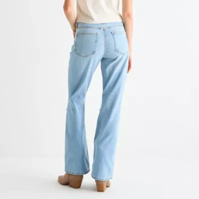 Arizona-Juniors Womens High Rise Bootcut Jean