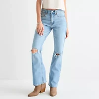 Arizona-Juniors Womens High Rise Bootcut Jean
