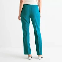 Liz Claiborne Audra Tailored Curvy Womens Mid Rise Straight Pant