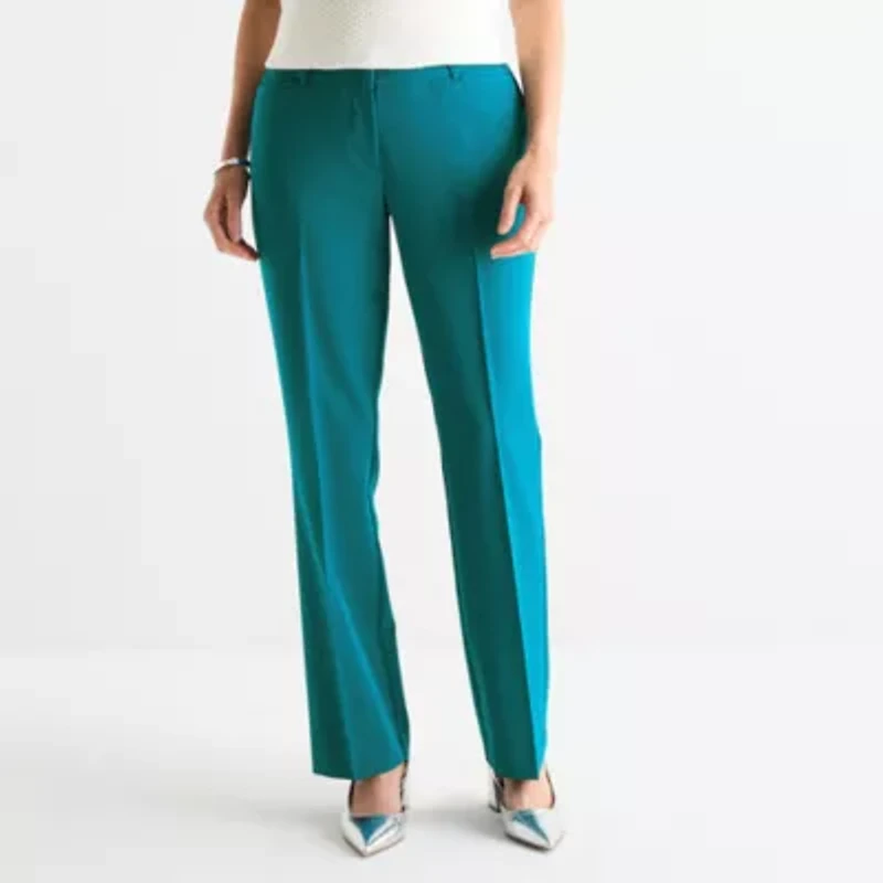 Liz Claiborne Audra Tailored Curvy Womens Mid Rise Straight Pant