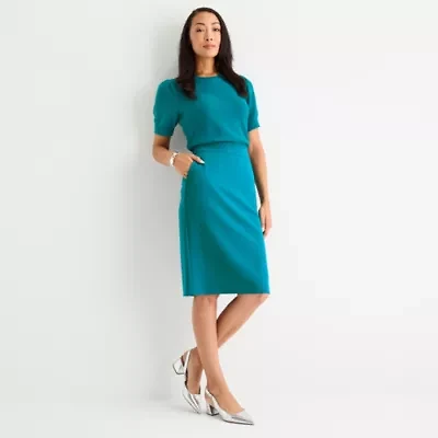 Liz Claiborne Womens Mid Rise Pencil Skirt