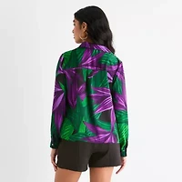 Bold Elements Womens Long Sleeve Satin Blouse