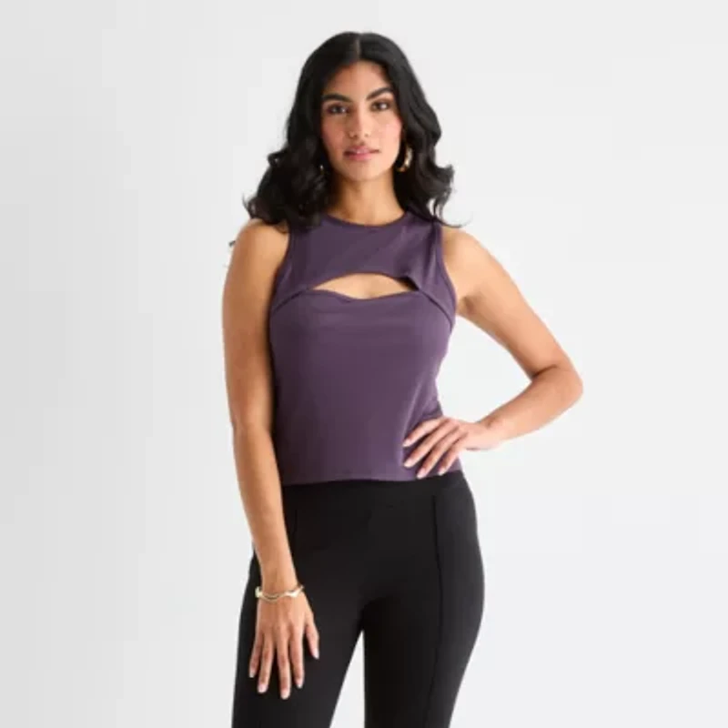 Bold Elements Womens Crew Neck Sleeveless Blouse