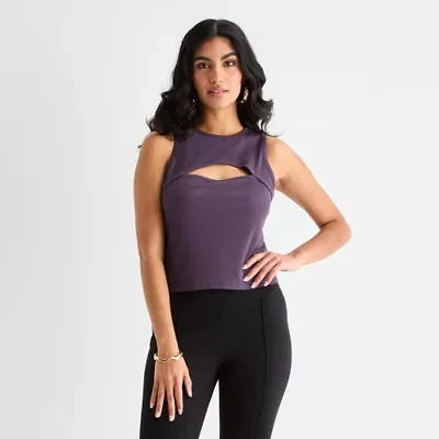Bold Elements Womens Crew Neck Sleeveless Blouse