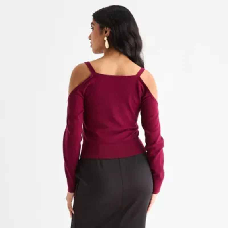 Bold Elements Womens V Neck Long Sleeve Pullover Sweater