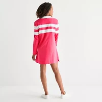 St. John's Bay Womens Long Sleeve Rugby Dress