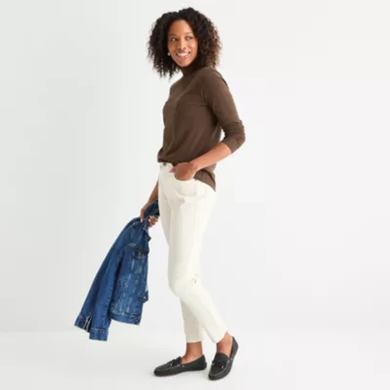 St. John's Bay Womens Mock Neck Long Sleeve T-Shirt