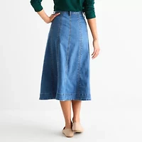 St. John's Bay Womens High Rise Midi Denim Skirt