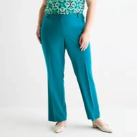 Liz Claiborne Audra Tailored Curvy Womens Mid Rise Straight Pant Plus