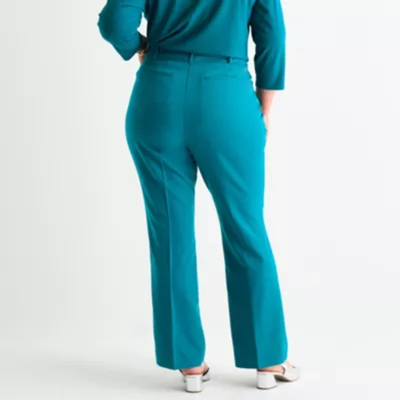 Liz Claiborne Audra Womens Plus Straight Mid Rise Trouser