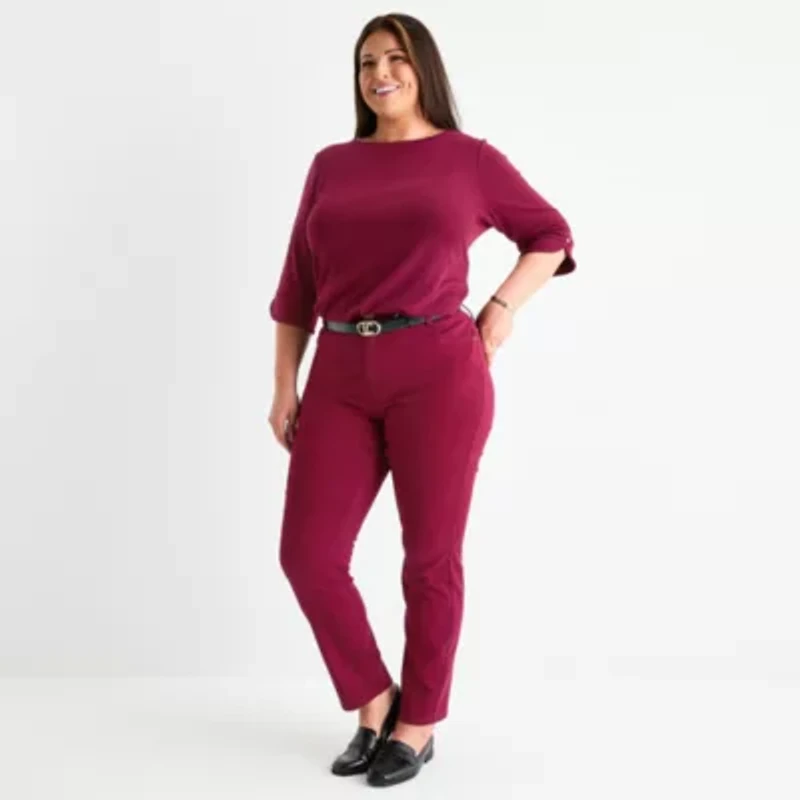 Liz Claiborne Sara Womens Plus Mid Rise Skinny Fit Slim Fit Jean
