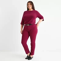 Liz Claiborne Sara Womens Plus Mid Rise Skinny Fit Slim Fit Jean