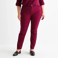 Liz Claiborne Sara Womens Plus Mid Rise Skinny Fit Slim Fit Jean