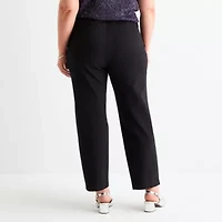 Liz Claiborne Womens Straight Plus Pull-On Pant