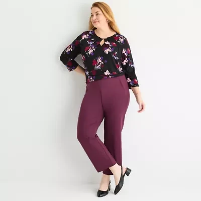 Liz Claiborne Ponte Womens Plus Straight Pull-On Pant