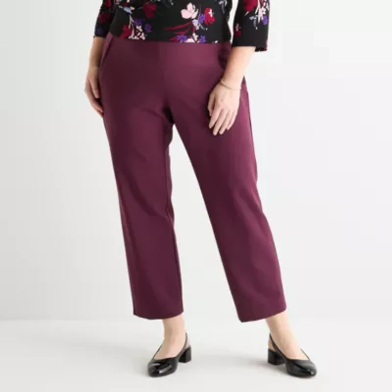 Liz Claiborne Ponte Womens Plus Straight Pull-On Pant