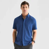 Stylus Mens Short Sleeve Regular Fit Button-Down Shirt