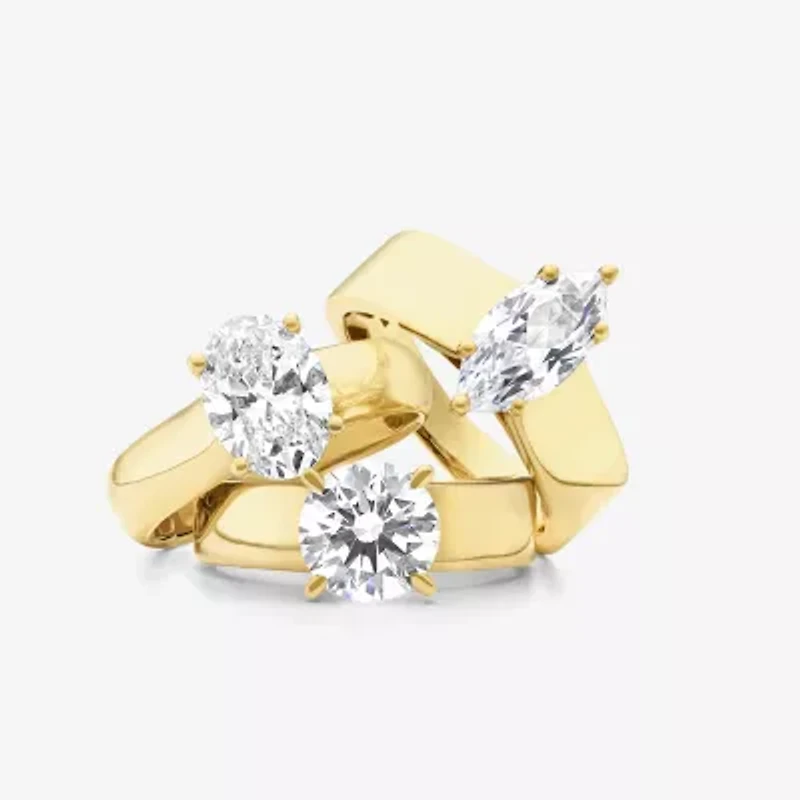 (H-I / Si1-Si2) Womens 2 CT. T.W. Lab Grown White Diamond 14K Gold Round Solitaire Engagement Ring