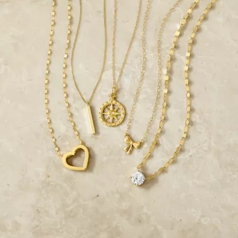 Gold Addiction Womens 10K Gold Bow 18 Inch Pendant Necklace