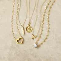 Gold Addiction Womens 10K Gold Bow 18 Inch Pendant Necklace