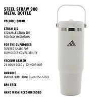 adidas Steel Straw 900 Metal White Water Bottle